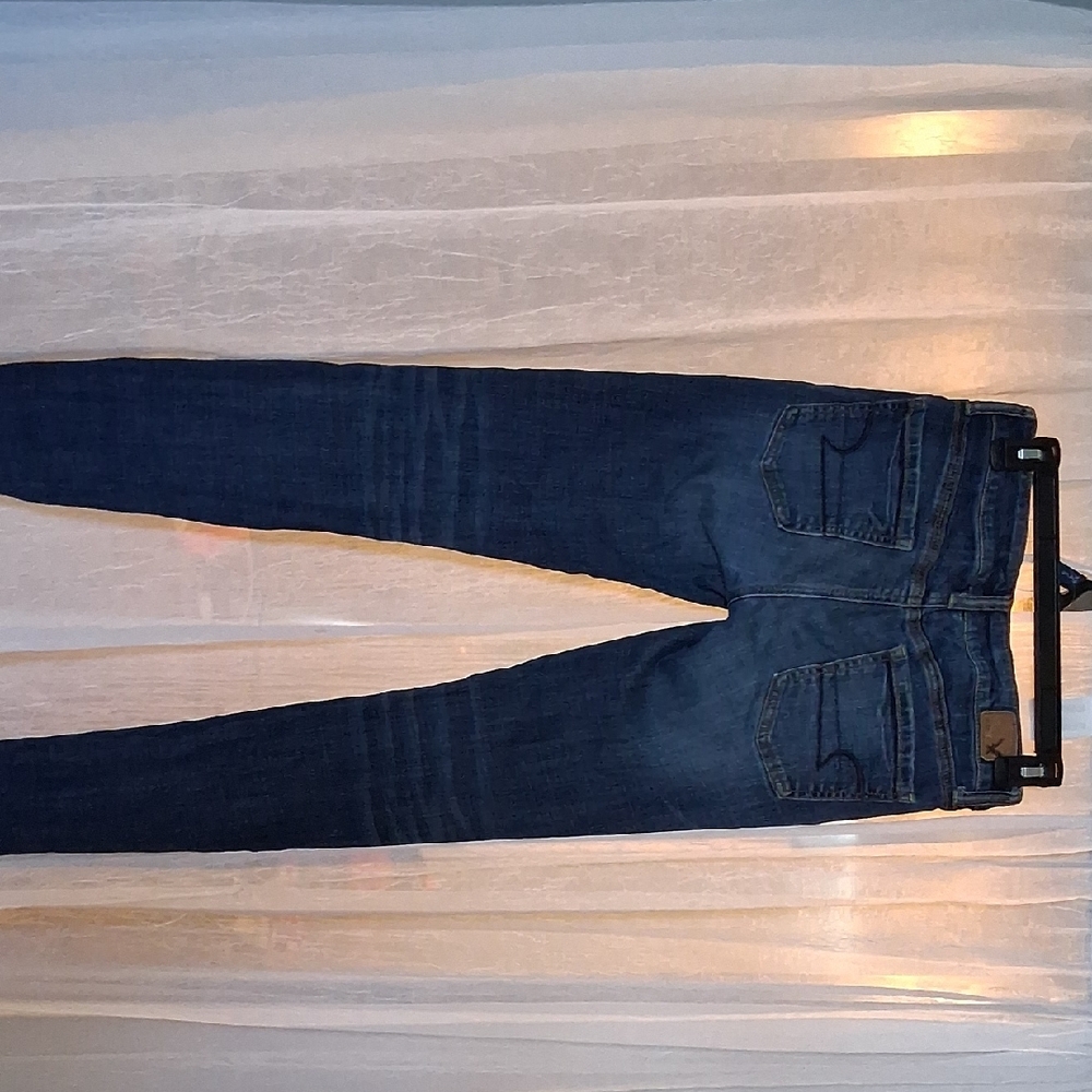 American Eagle Outfitters Women's Dark Blue Skinny Jeans - Picture 4 of 5